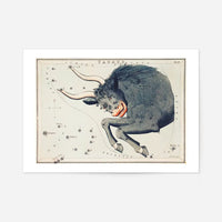 Taurus Astrology Space Vintage Antique Print