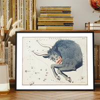 Taurus Astrology Space Vintage Antique Print