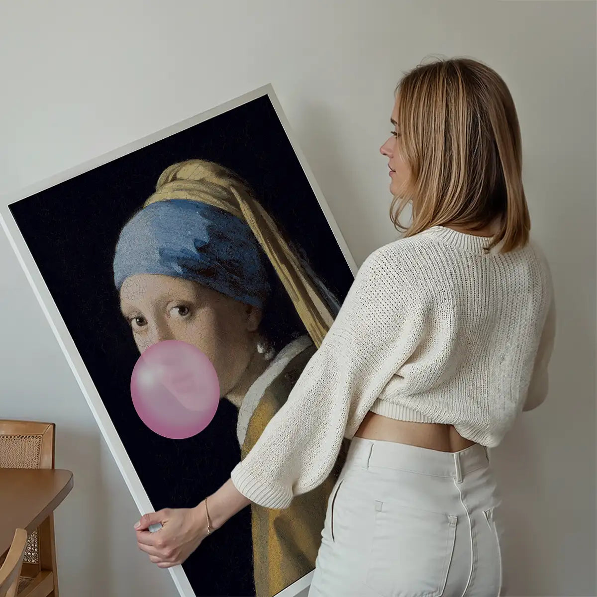The Girl Blowing Bubblegum Print