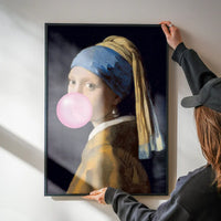 The Girl Blowing Bubblegum Print