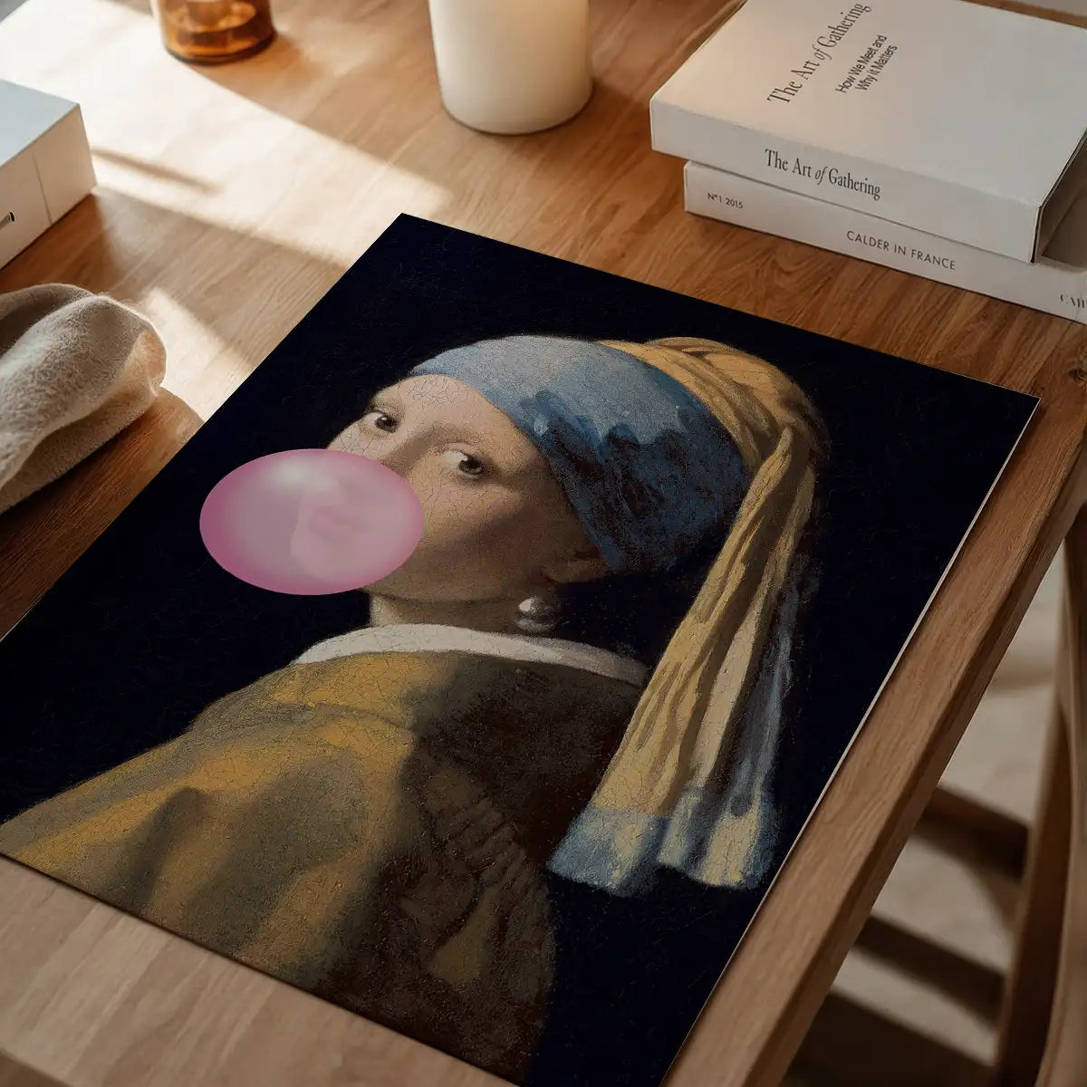 The Girl Blowing Bubblegum Print