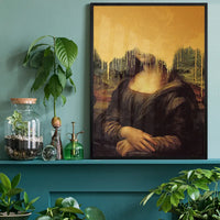 Drippy Mona Lisa Gold Graffiti Print