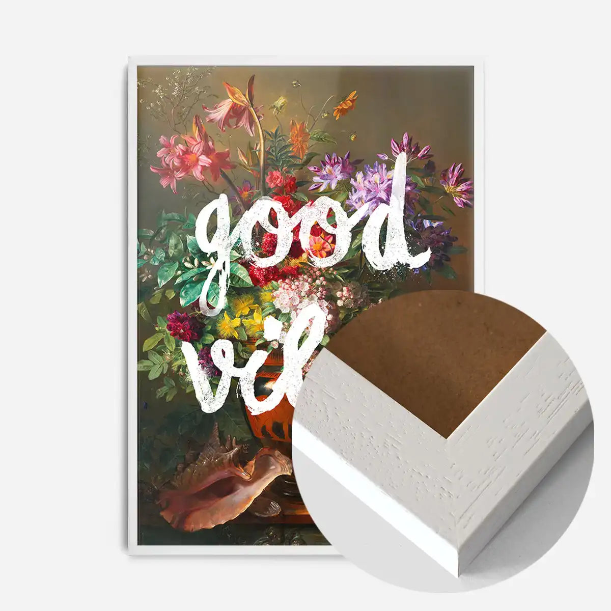 Good Vibes Floral Painting Altered Art Print