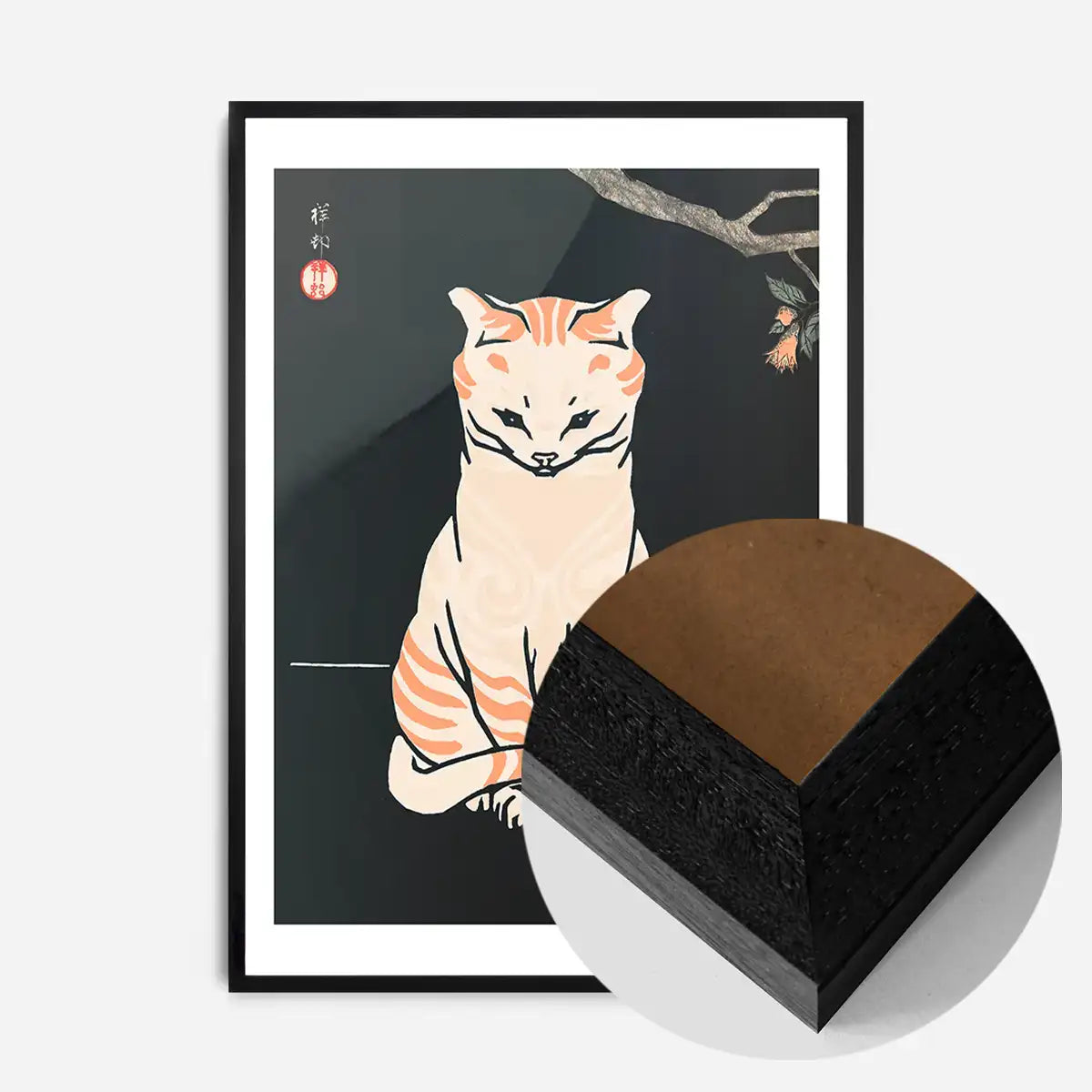 Japanese Cat Vintage Antique Style Print