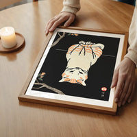 Japanese Cat Vintage Antique Style Print