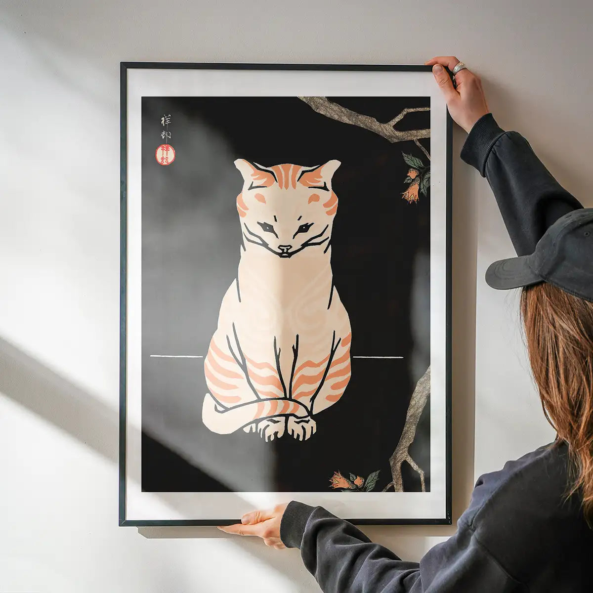 Japanese Cat Vintage Antique Style Print