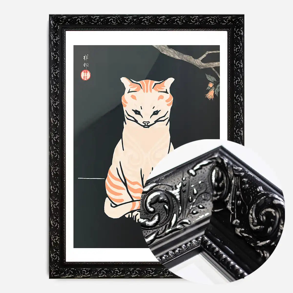 Japanese Cat Vintage Antique Style Print