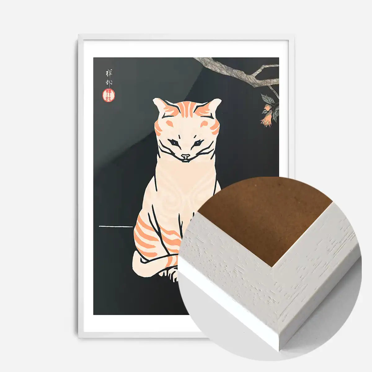 Japanese Cat Vintage Antique Style Print