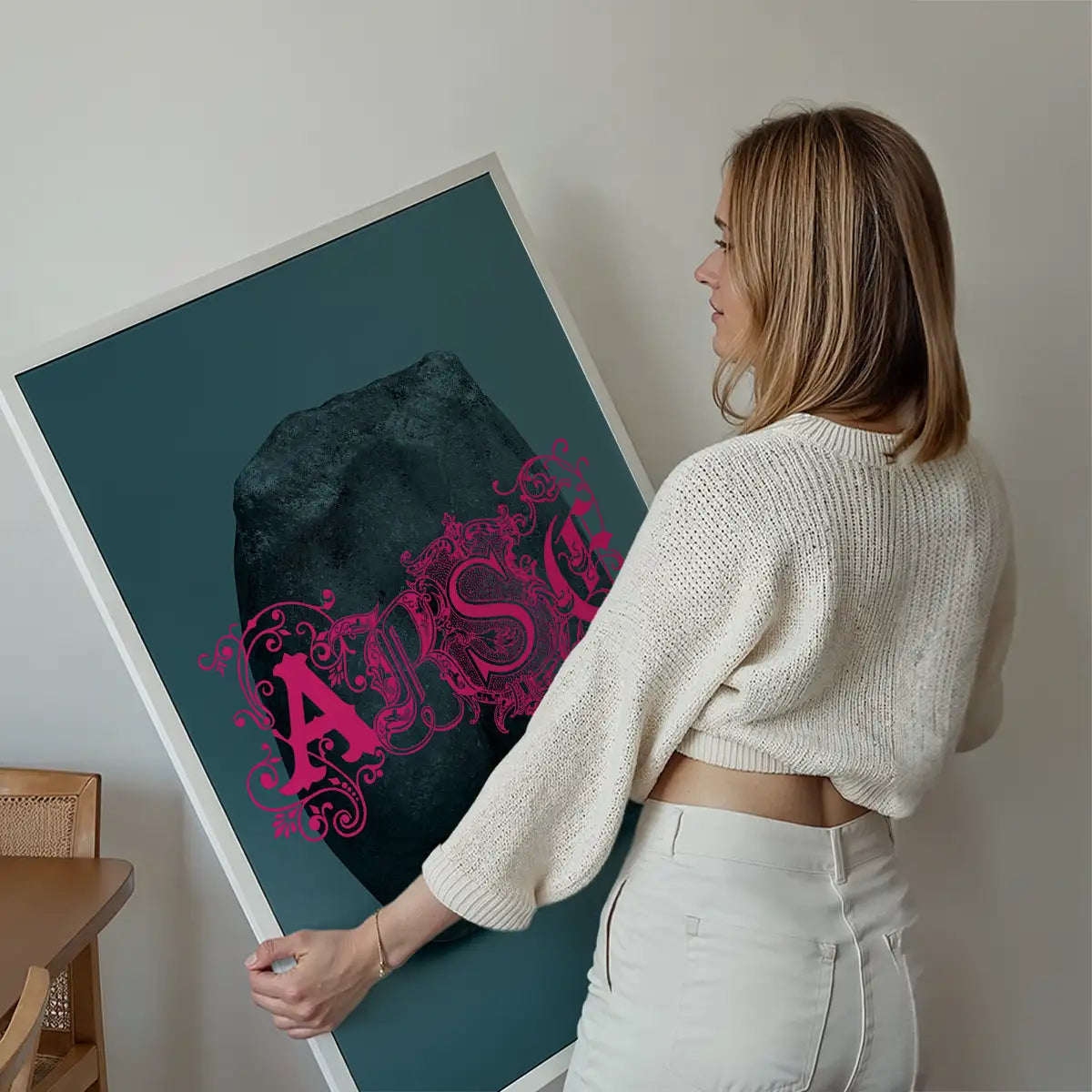 Arse Sculpture Pink Print