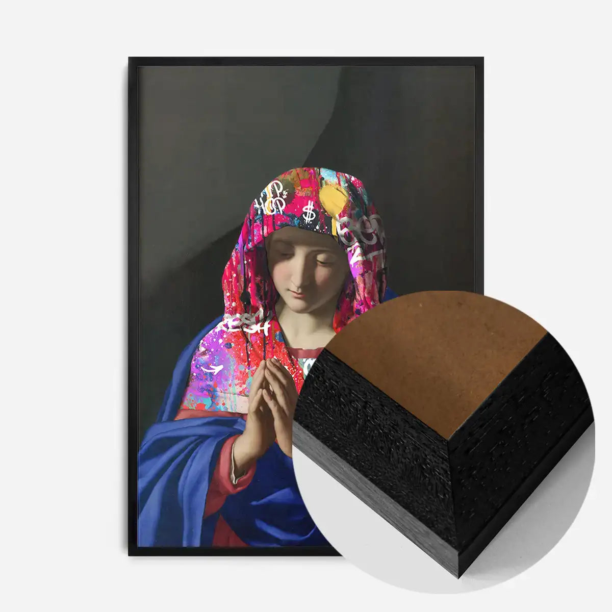 Virgin Mary Graffiti Hood Print