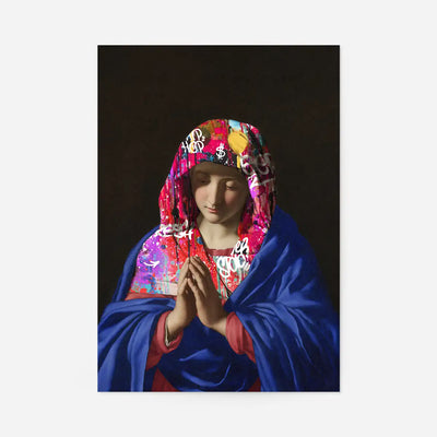 Virgin Mary Graffiti Hood Print