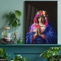 Virgin Mary Graffiti Hood Print