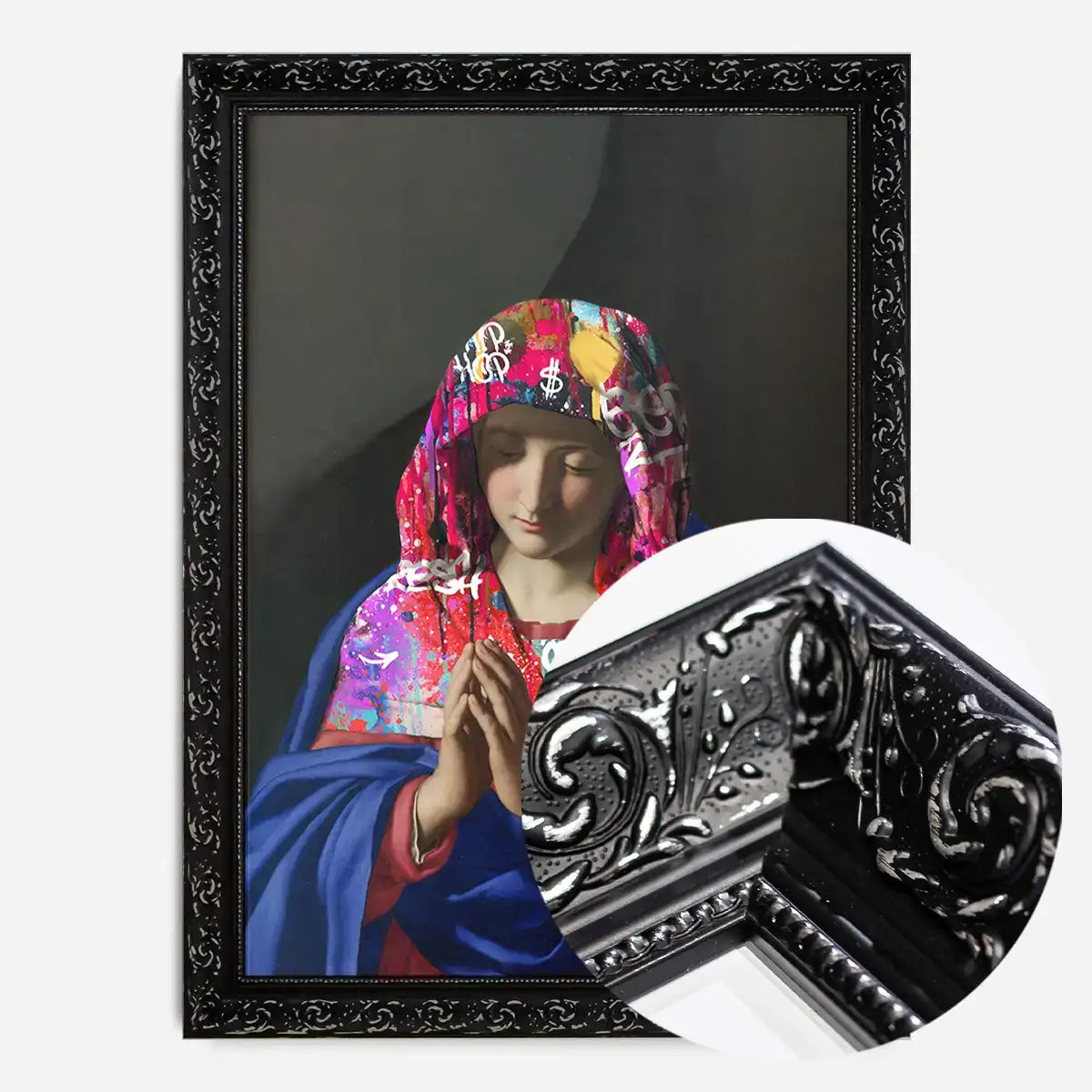 Virgin Mary Graffiti Hood Print