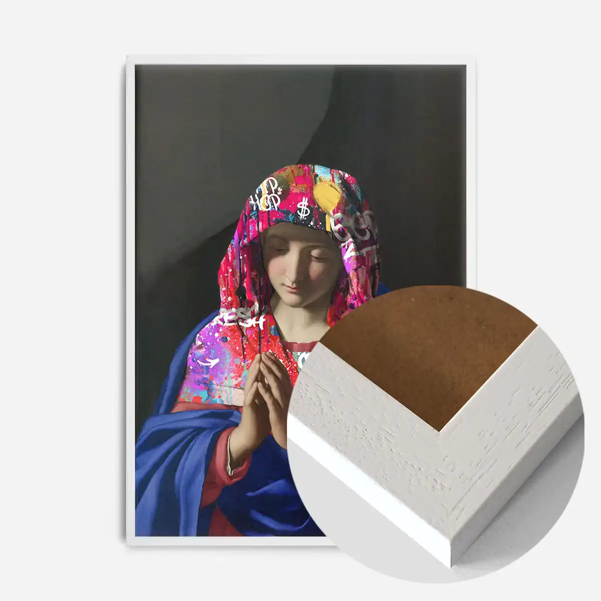 Virgin Mary Graffiti Hood Print