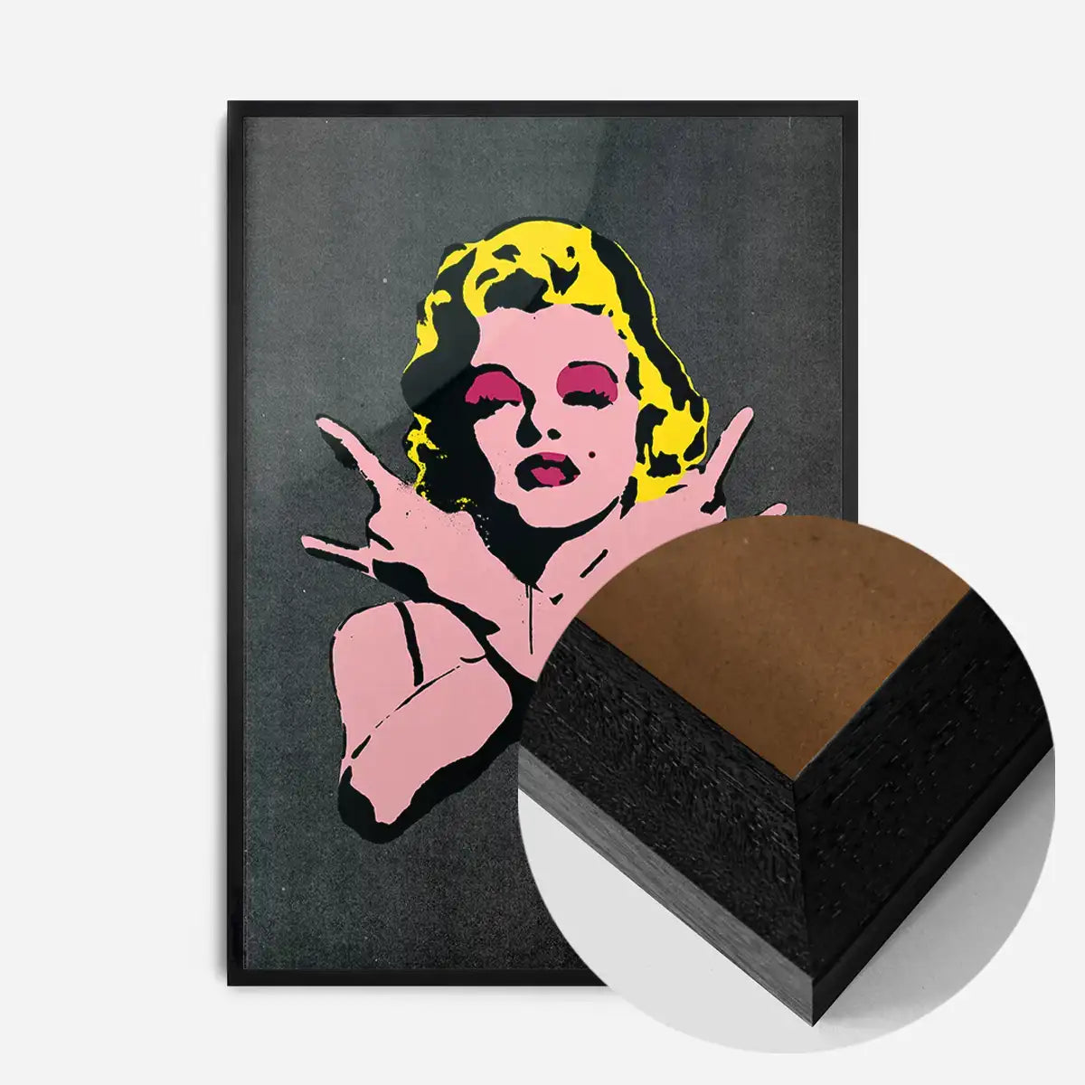 Marilyn Monroe Rock N Roll Stencil Art Graffiti Black Print