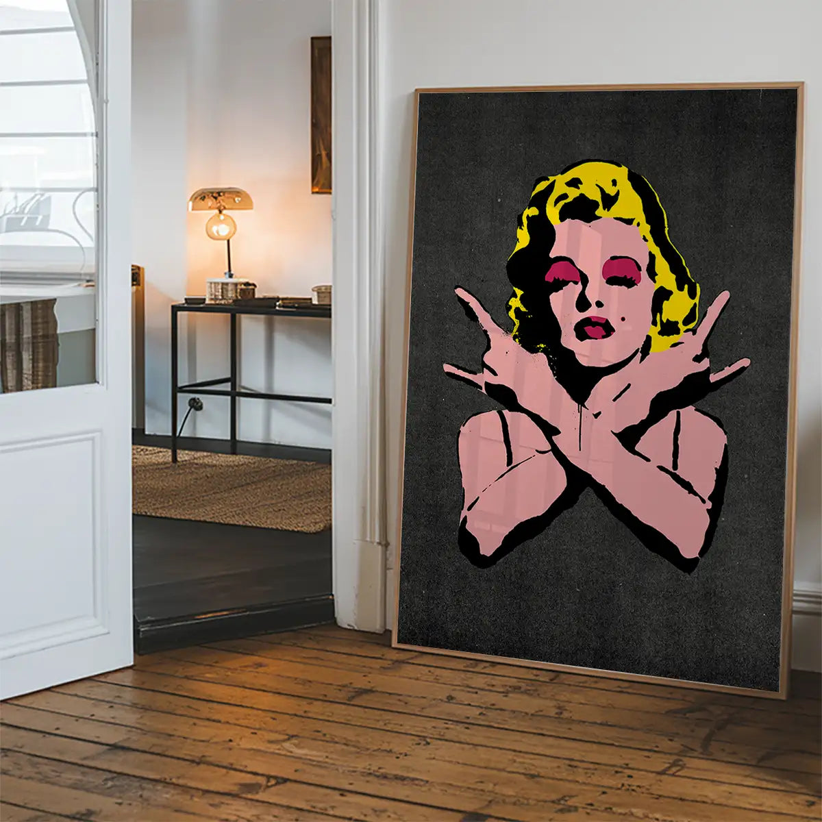 Marilyn Monroe Rock N Roll Stencil Art Graffiti Black Print