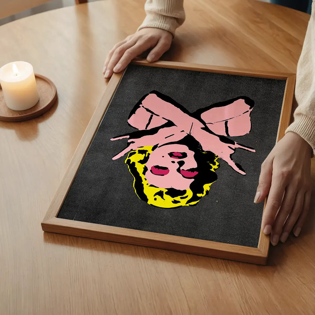 Marilyn Monroe Rock N Roll Stencil Art Graffiti Black Print