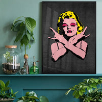 Marilyn Monroe Rock N Roll Stencil Art Graffiti Black Print