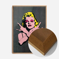 Marilyn Monroe Rock N Roll Stencil Art Graffiti Black Print