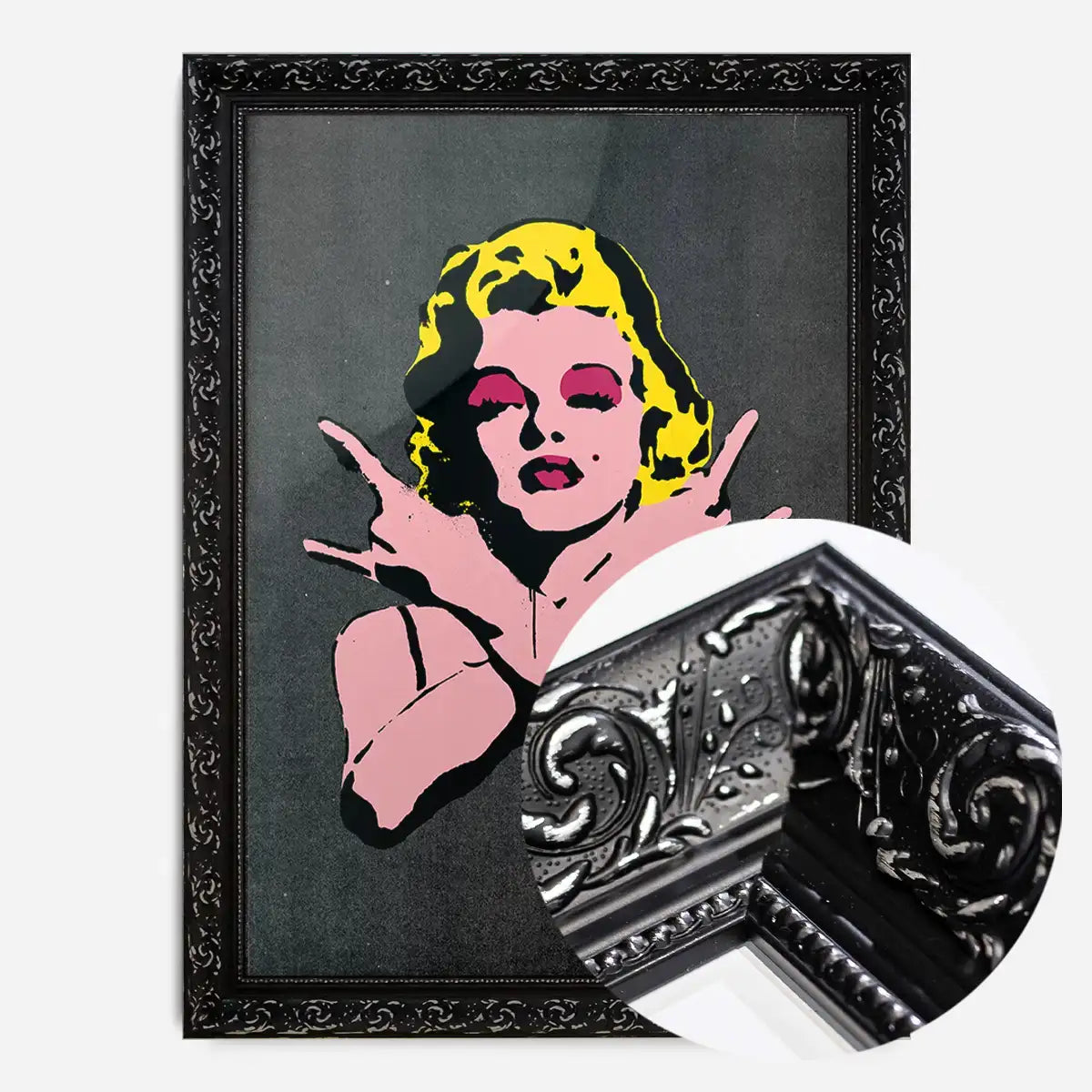 Marilyn Monroe Rock N Roll Stencil Art Graffiti Black Print