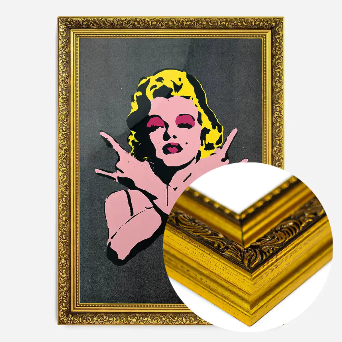 Marilyn Monroe Rock N Roll Stencil Art Graffiti Black Print