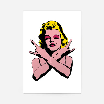 Marilyn Monroe Rock N Roll Stencil Art Graffiti White Print
