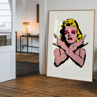 Marilyn Monroe Rock N Roll Stencil Art Graffiti White Print