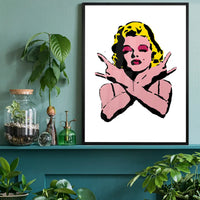 Marilyn Monroe Rock N Roll Stencil Art Graffiti White Print