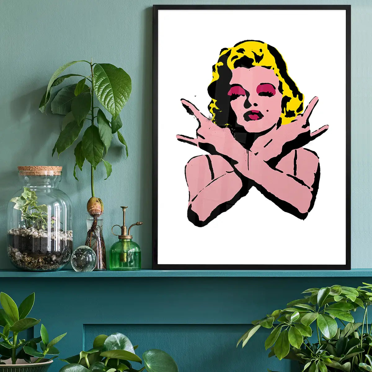 Marilyn Monroe Rock N Roll Stencil Art Graffiti White Print