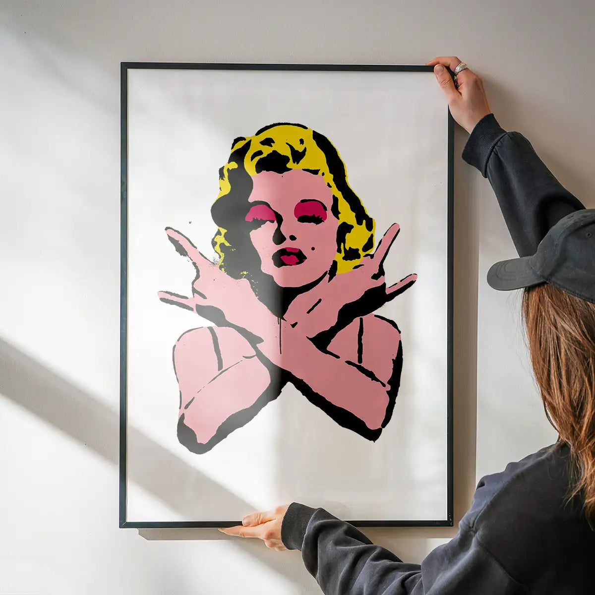 Marilyn Monroe Rock N Roll Stencil Art Graffiti White Print