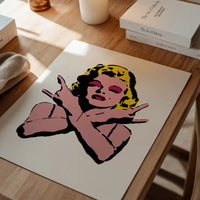 Marilyn Monroe Rock N Roll Stencil Art Graffiti White Print