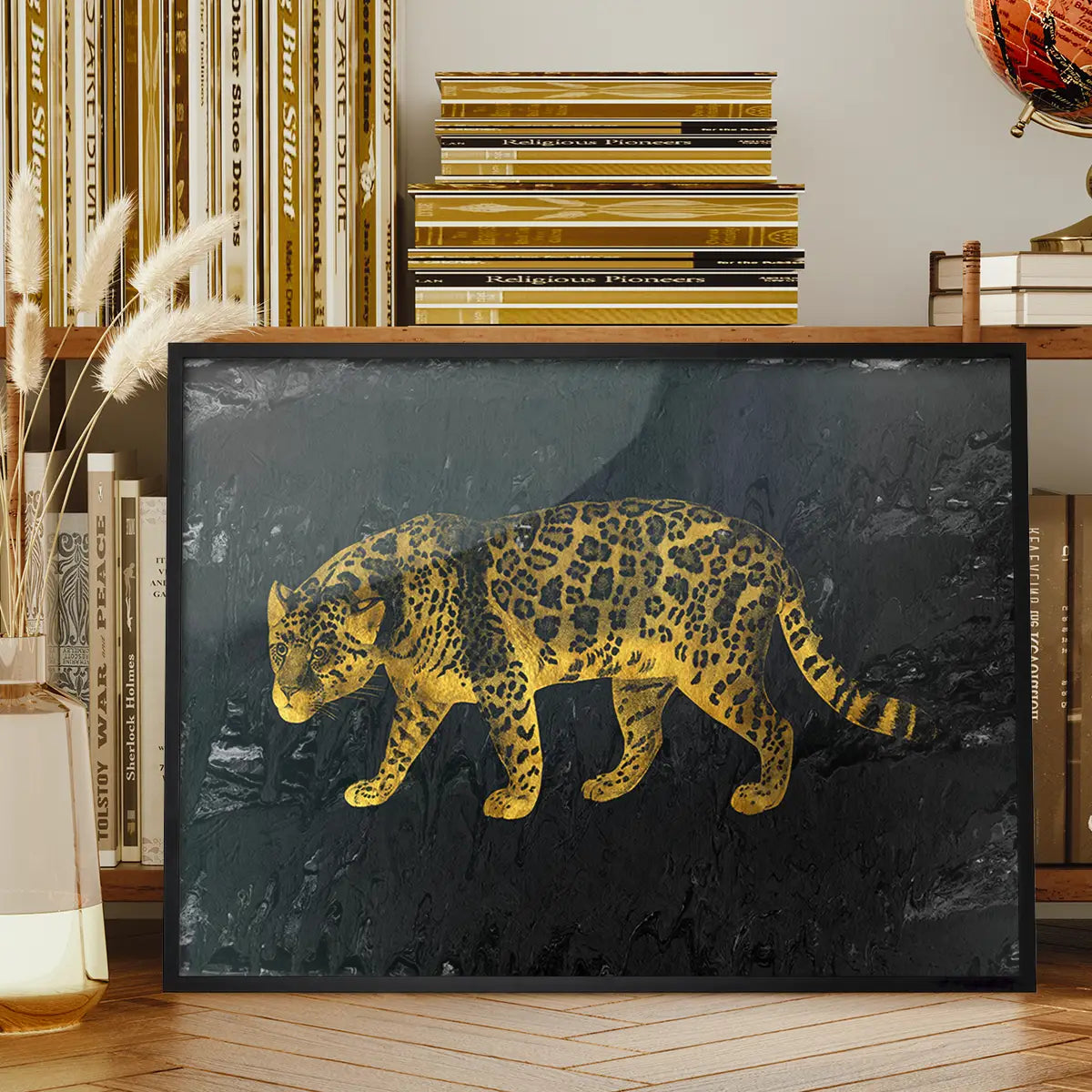 Gold Leopard Vintage Style Print