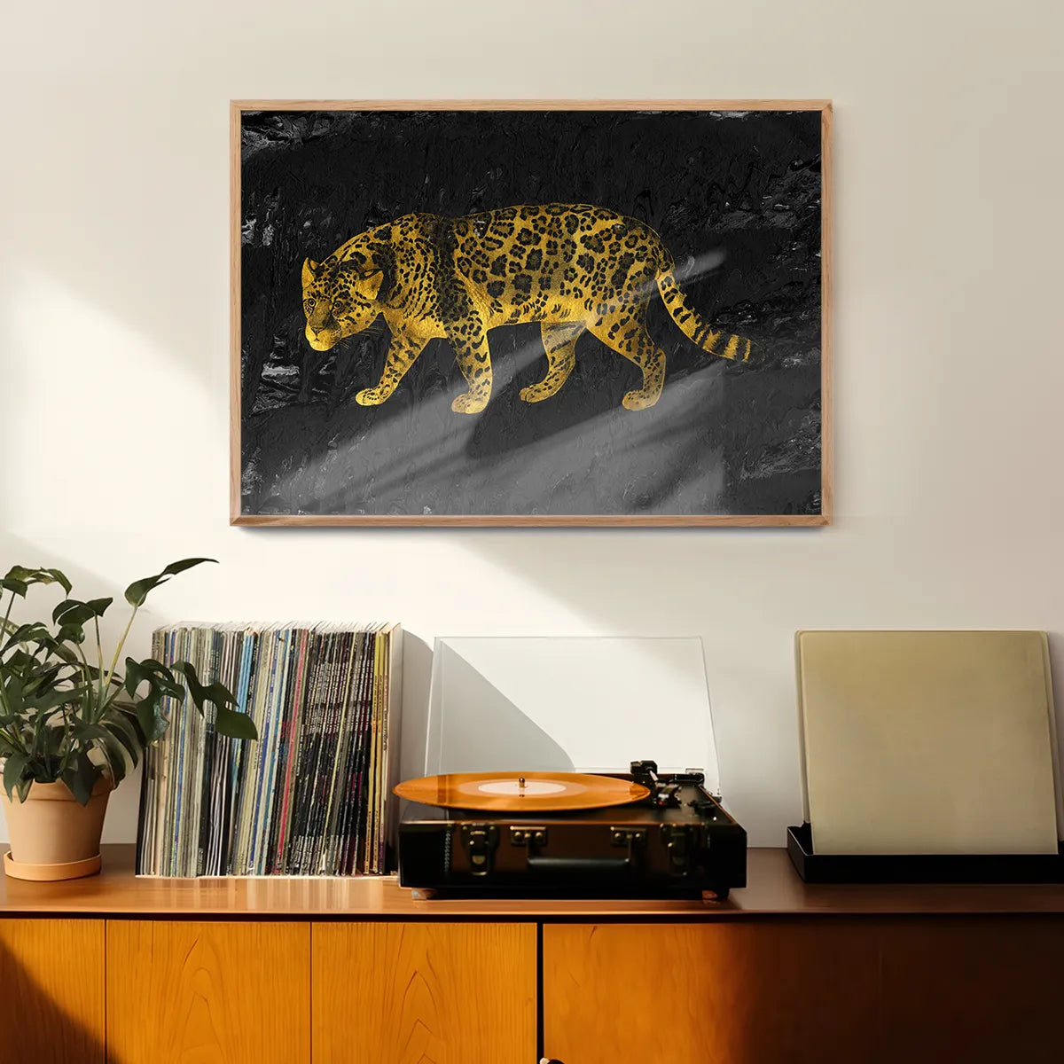 Gold Leopard Vintage Style Print