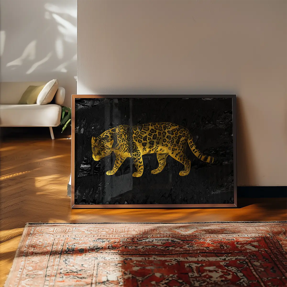 Gold Leopard Vintage Style Print