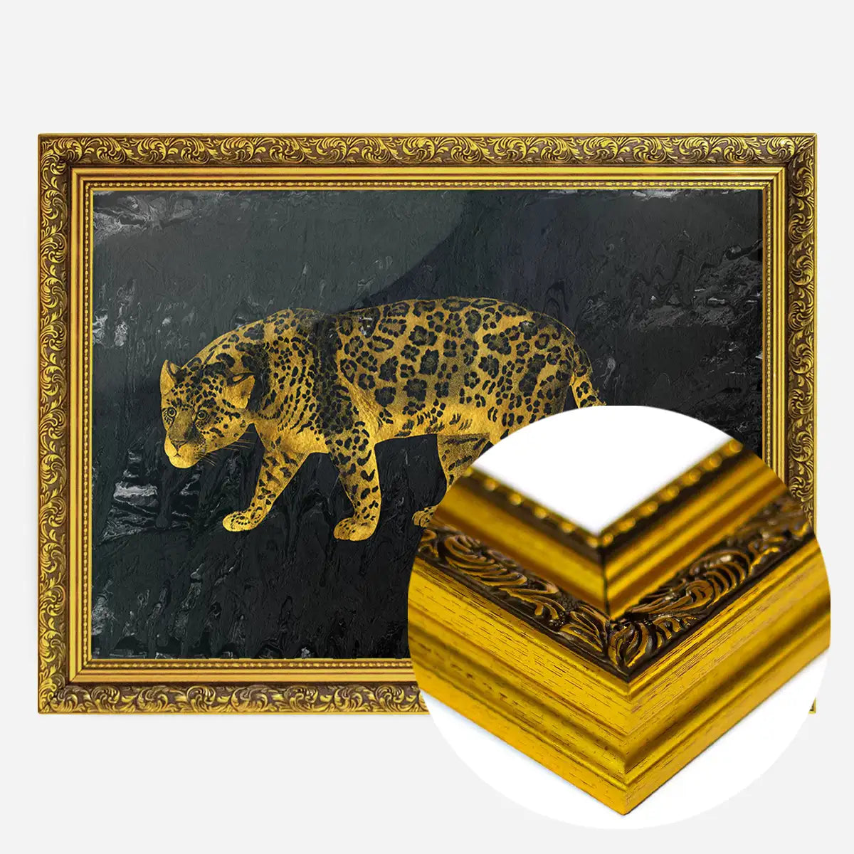 Gold Leopard Vintage Style Print