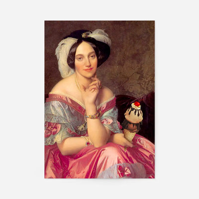 Ice Cream Lady Altered Art Print