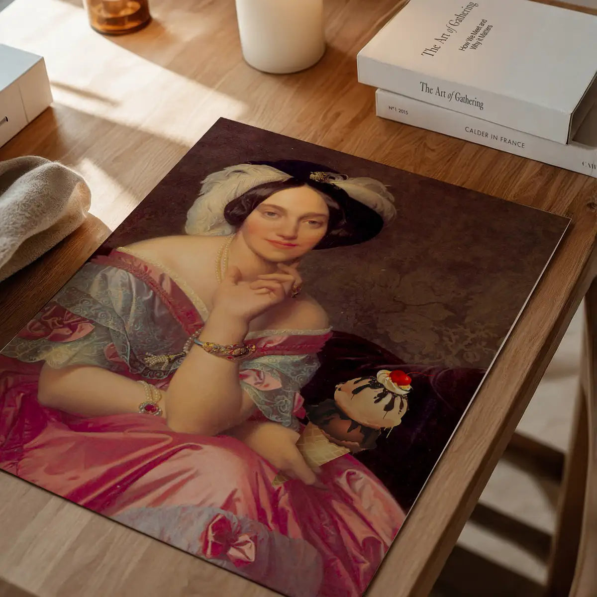 Ice Cream Lady Altered Art Print