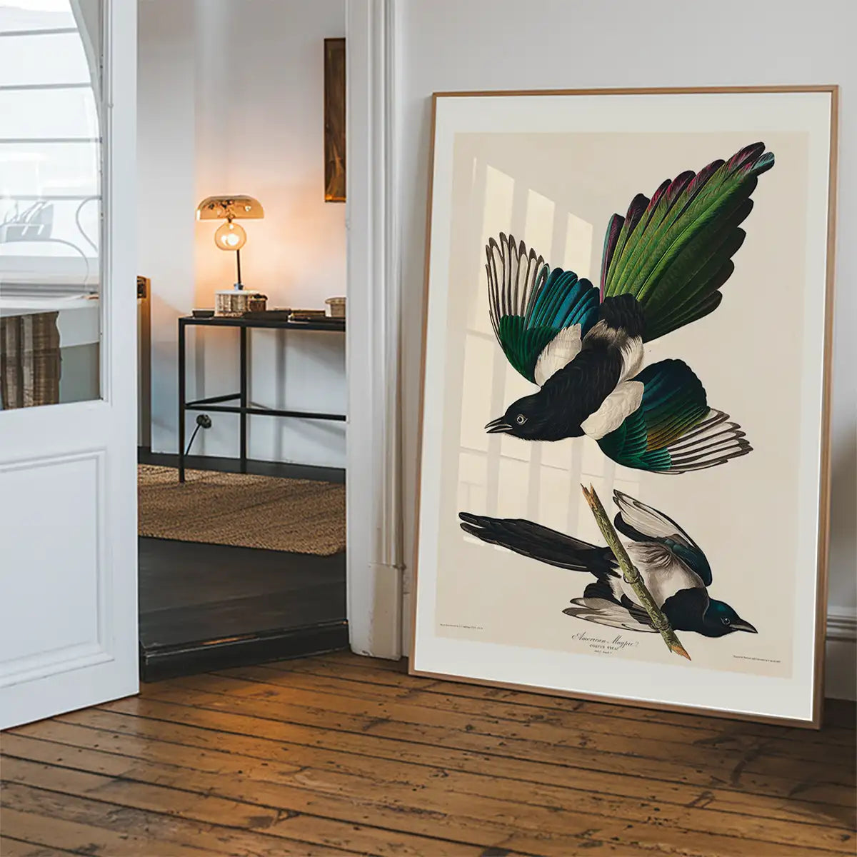 Magpies Vintage Antique Bird Print