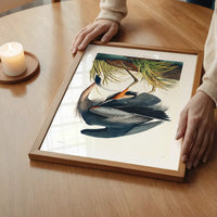 Blue Heron Vintage Antique Bird Print