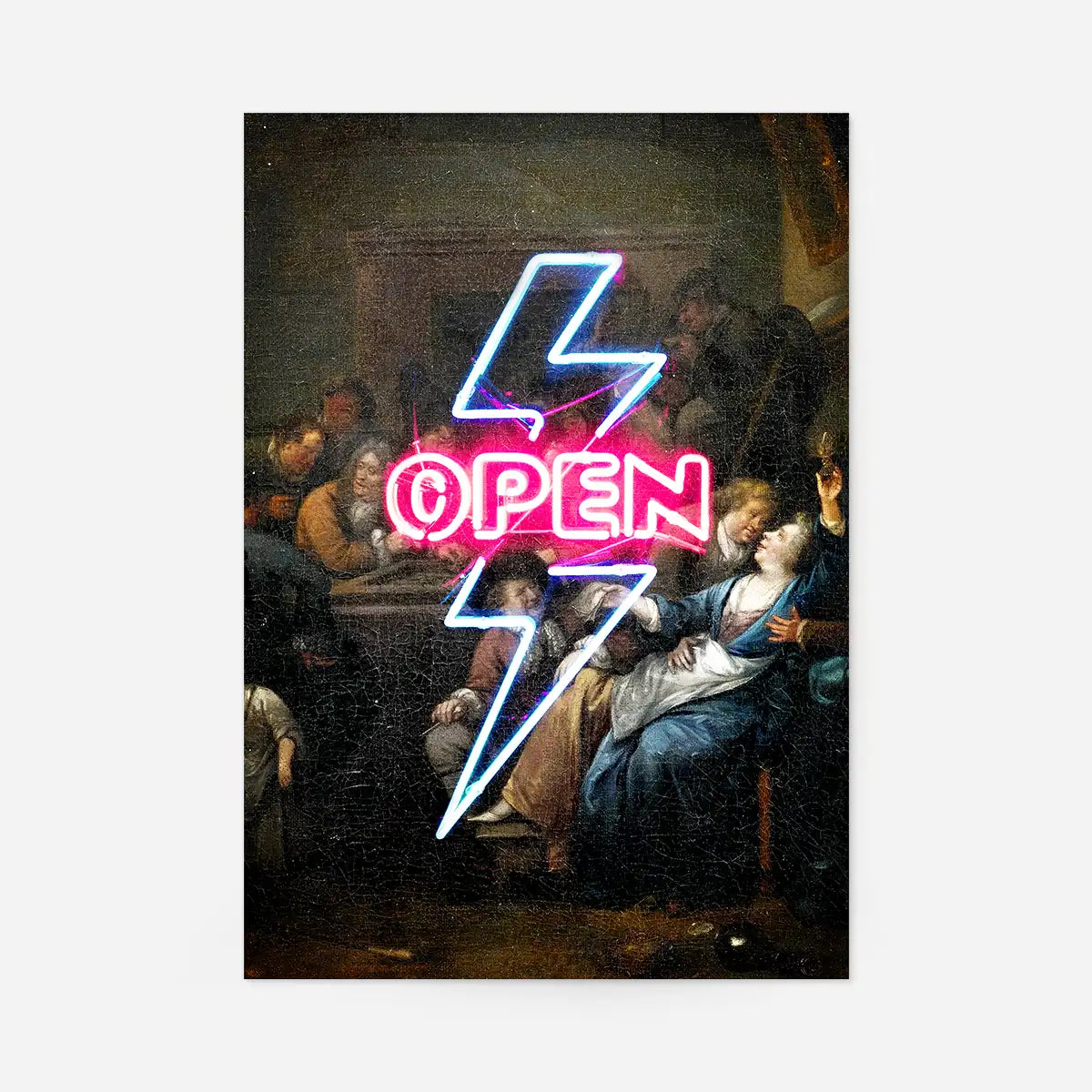Open Tavern Neon Sign Style Print