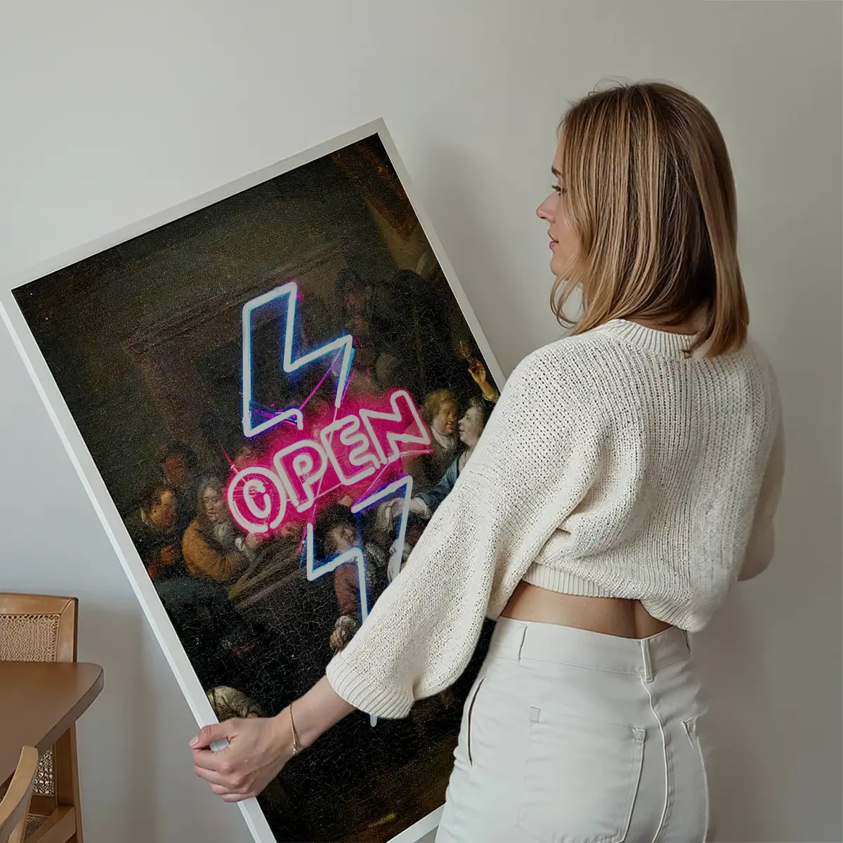 Open Tavern Neon Sign Style Print