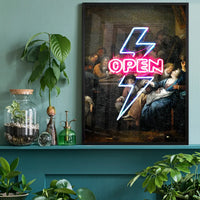Open Tavern Neon Sign Style Print