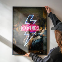 Open Tavern Neon Sign Style Print