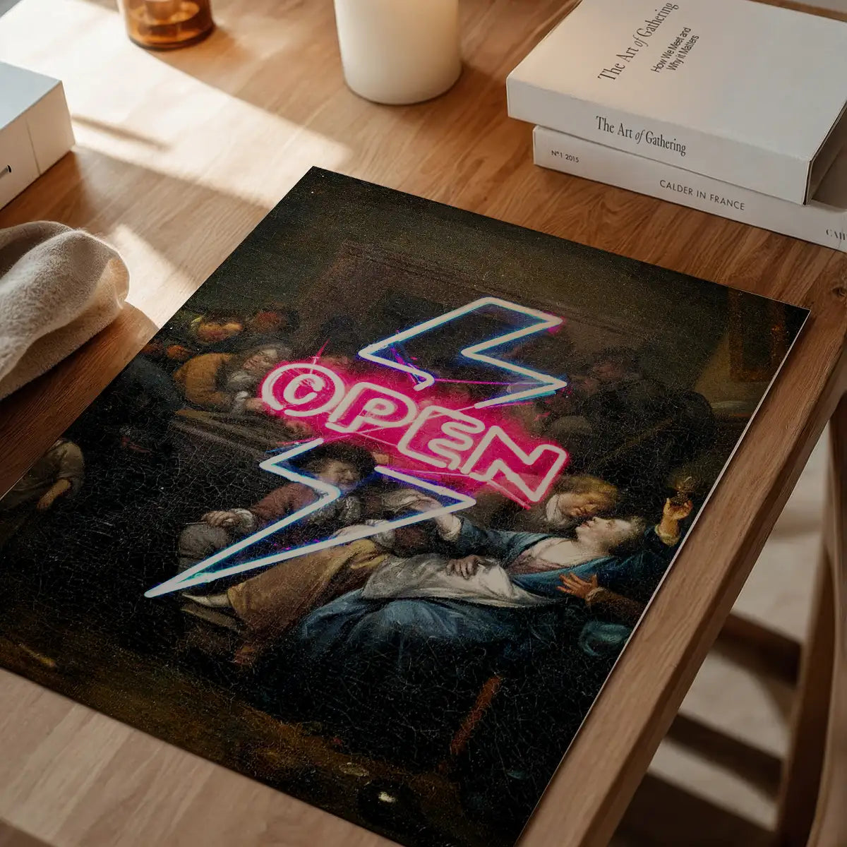 Open Tavern Neon Sign Style Print