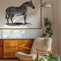 Zebra Vintage Antique Print