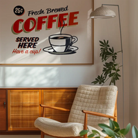 Fresh Coffee Served Here Sign Print