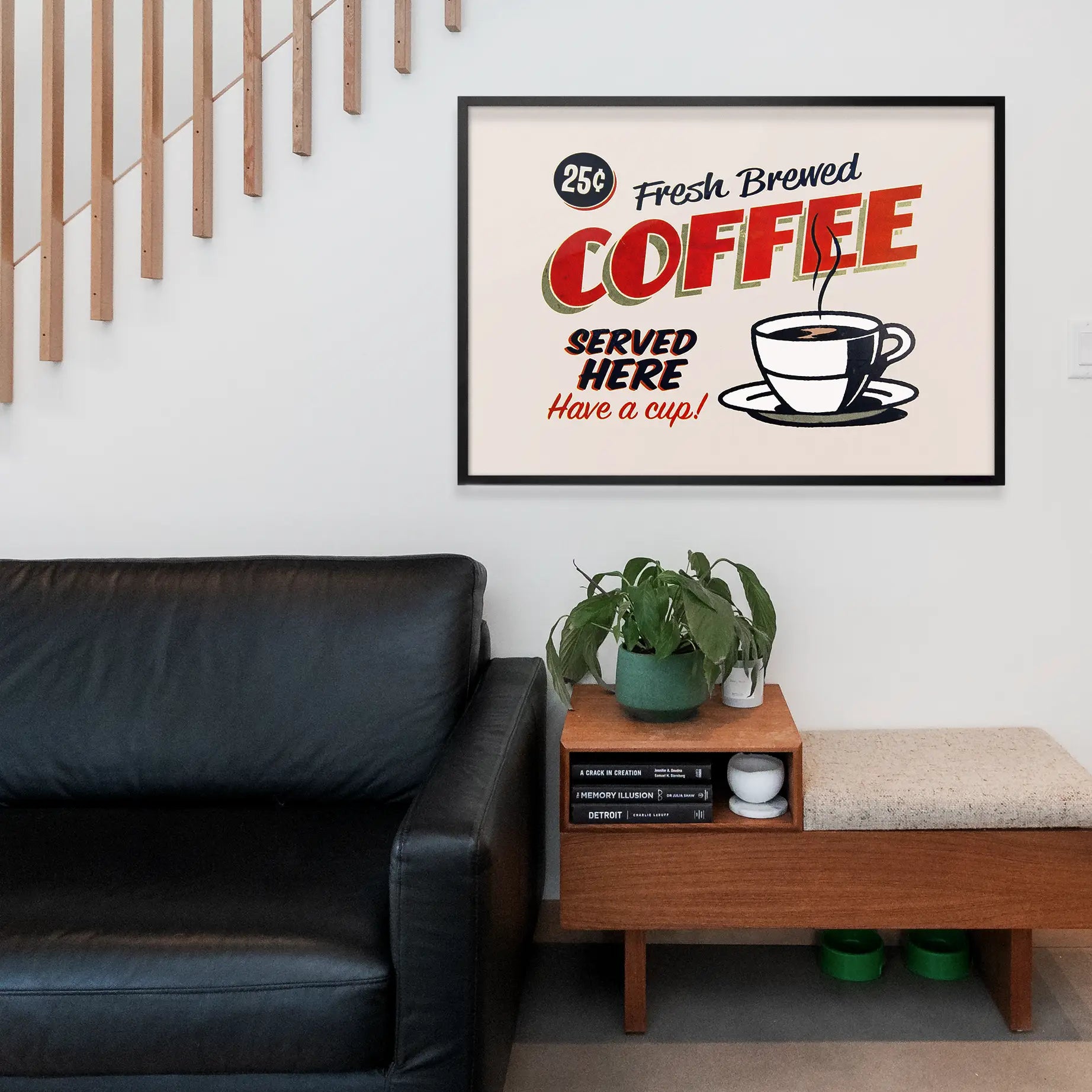 Fresh Coffee Served Here Sign Print