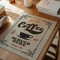 Fresh Coffee Served Here Colour Print