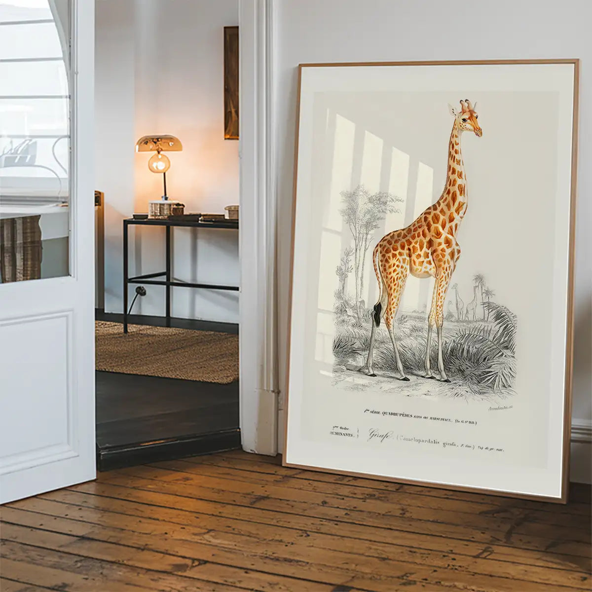 Giraffe Vintage Antique Print