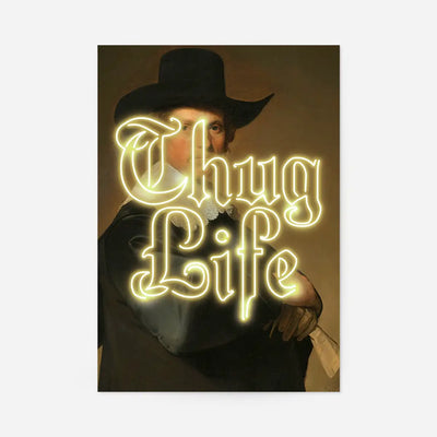Thug Life Neon Altered Art Print